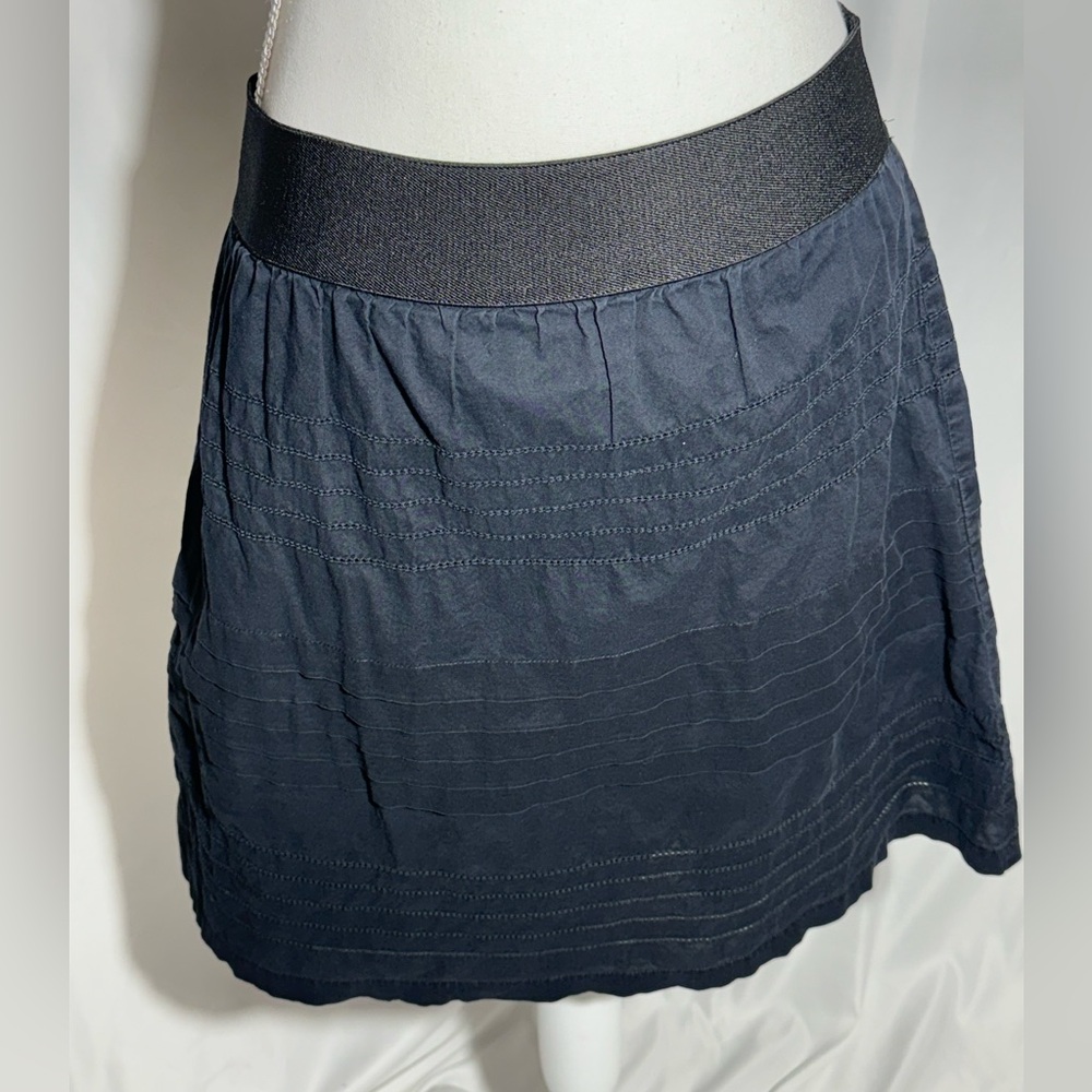 Alfani m Pull Up Skirt Black Waist Band with Dark Blue A-Line Women’s Small